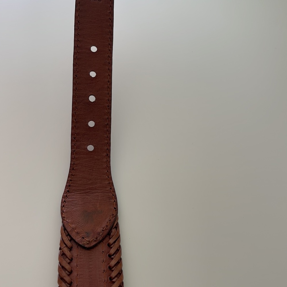 Eddie Bauer 1993 Brown  Leather Beaded Western Belt Size 30 - Picture 8 of 16